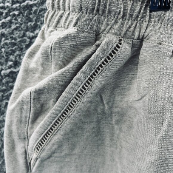 Lane Bryant Pants Womens 18/20 Beige Linen Blend Cropped Drawstring Relaxed Fit - Picture 4 of 13